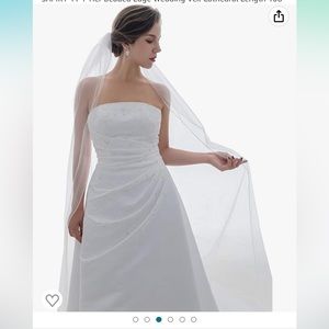 Ivory one tier cathedral length veil, 108”.